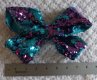 Girls Jojo Siwa Hair Bow Alligator Clip Flip Sequin Blue Purple