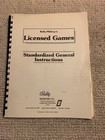 Original Bally Midway Standardized General Instructions Arcade Video Game Manual
