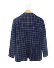 Liverpool Womens Open Front Blazer Jacket Size Small Blue Plaid Stretch