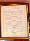 Vintage 1977 Framed Claridge s Hotel Diner A La Carte Menu London Uk July 27