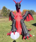 Gemmy Airblown Inflatable Animated Haunted Living Red Dragon