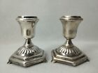Vintage Sterling Silver Pair Of Candle Stick Small Holders