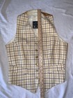 Foxley Tattersall Vest Foxhunting Sidesaddle Goldenrod  black On Cream Size 40