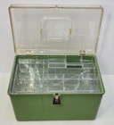 Vintage Retro Green Wil-hold Clear Lid Sewing Box 2 Trays Wilson Mfg Corp Usa