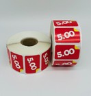 1000 1 5 x1  5 00 Product Price Point Red   Yellow Labels Stickers  2 Rolls 