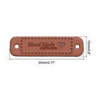 30pcs Pu Leather Label Handmade Tags For Crochet Handmade Sewing Label Brown