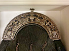 New Scottish Antique Thistle Cantle Sporran Black Sealskin With Free Chains   99