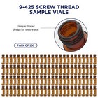 Simpure 100pcs 2ml 9-425 Vials caps Clear amber Glass Bottle Large Writting Area