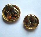Girl Scout 1990 s Set Of 8 Button Covers Gold Colored Blue Enamel Jewelry Gift