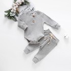 Infant Newborn Baby Boys Girl Romper Long Sleeve Tops Pants Outfits Clothes Set