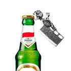 Mendel Stainless Steel Mens Biker Skull Skeleton Beer Bottle Cap Opener Necklace