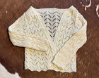 Hand Knitted Wool Cardigan - Ivory  Newborn 0-3 Month