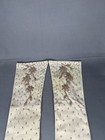 Vintage Ladies Dress Gloves Nylon Fabric  Gold   Rose Tone Beads