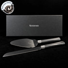 Waterford Lismore Diamond Cake Knife   Server Set Silver Plated 11 75  Open Box