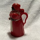Vintage Figural Pancake Syrup Pitcher 1940s Hard Plastic Red Painted