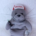 Coca Cola Seal In Baseball Cap Vtg Bean Bag Plush Toy Stuffed  0107 Nwt 1997