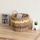 Homezone Brown   Yellow Handwoven Natural Seagrass Storage Basket