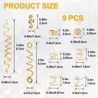 15pcs Gold Hair Jewelry Braids Snake Loc Clips Spiral Dreadlock Beads