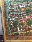 Vtg Artist Signed Framed Mexican Folk Art Amate Bark Painting Figural 23    By 16   