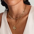 Bubble Letter Necklace For Women Balloon Initial Layered Necklaces 14k Gold - 02
