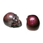 Gothic Resin Skull Figurine Set Of 2 Horror Skeleton Head Oddities Macabre Decor