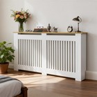 White Radiator Cover W  Table Top Heater Guard Cabinet Wall Heating Cover Shelf