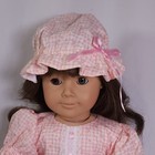 Handmade seamstress Pink Summer Dress   Hat For 18  American Girl Doll Samantha