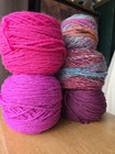 Mixed Set Of Wool Yarns Purples pinks 339g Mixed Cascade Yarns Highland Wool