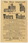 Rare Advertising Broadsides- Western Washer Vandergrift Jamestown Ny 1888 Elmira