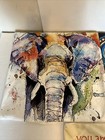Set Of 3 Decorative Soft Square Throw Pillow Covers Elephants Colorful 17 5x17 5