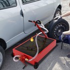 Low Profile Oil Drain Pan 20 Gallon Oil Change Pan Cart With Manual Pump