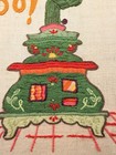 Large Vtg 1970s Crewel Embroidery Retro Kitchen Wall Art Folk Art Framed 23 5   