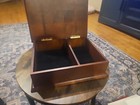 Vintage Wooden Storage Box Mini Trunk W  Hinges Brass Dovetail Decor Rustic 