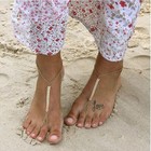 2pcs Boho Gold Barefoot Foot Chain Anklet Body Jewelry For Women Beach Style