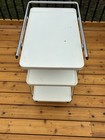 Vintage Cosco Mcm 3 Tier Metal Rolling Bar Utility Kitchen Cart White chrome