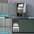 Cowsar Commercial Ice Maker Machine  80lbs 24h Stainless Steel Ice Maker 24lbs