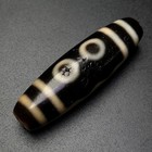 Rare Tibetan Buddhism Agate 5 Eyes Totem Dzi Bead Amulet Necklace Pendant G077