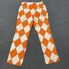 Loudmouth Golf Pants Men Actual Size 32x30 Orange White Argyle Tiny Stain