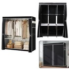 Design Portable Closet Wardrobe Clothes Rack Storage Organizer Shelf Black Usa