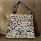 Verdi Floral Tapestry Framed Clutch Handbag Purse Bag Mid Century Antique Core