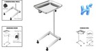 Mayo Stand 18x14 In Medical Tray Stainless Steel Lab Cart 4 Swivel Wheels Silver