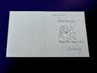 1 Vtg Xmas Greeting Card Precious Cat Kitten Inside Baby Blue Xmas Stocking