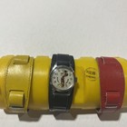Bradley Time Mickey Mouse Watch   Box - 6801 Vintage Red  Black And Yellow Bands