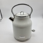 Haden 1 7 Liter Stainless Steel Body Retro Style Electric Tea Kettle  White 