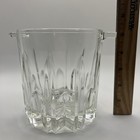 Vtg  Made In Italy Crystal Cut Glass Handled Ice Bucket