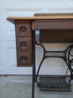 Antique Original 1900s Singer Red Eye 66 Sewing Machine W  Table  G976104