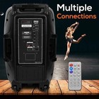 Pyle 1200w Bluetooth Pa Speaker Rechargeable W  Wireless Mic   Usb Interface