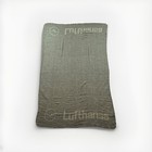 Lufthansa Airline In-flight Blanket Gray Travel Throw Soft Knit Plane Logo 40x60
