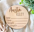 Personalized Newborn Birth Announcement Sign - Wooden Baby Name Sign - Gender