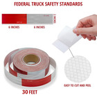 Dot-c2 Reflective Tape 2 Inch X 30 Ft Waterproof Red white Adhesive Conspicuity